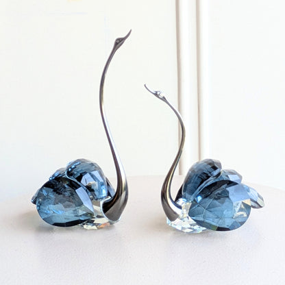 Soulmates sculptural crystal swans set of two