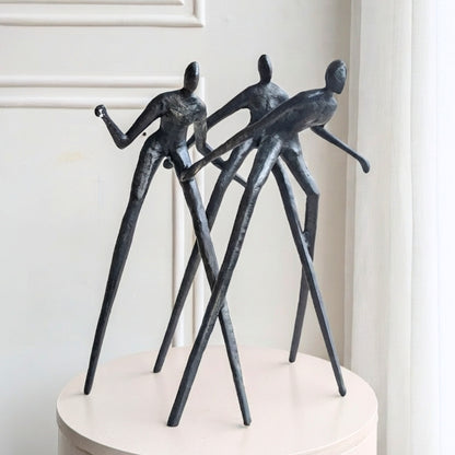Synergy 2 ft textured metal human figurine showpiece for statement home decor