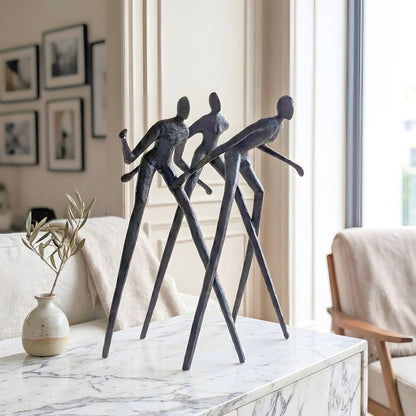 Statement metal human figurine for luxury living room and console decor