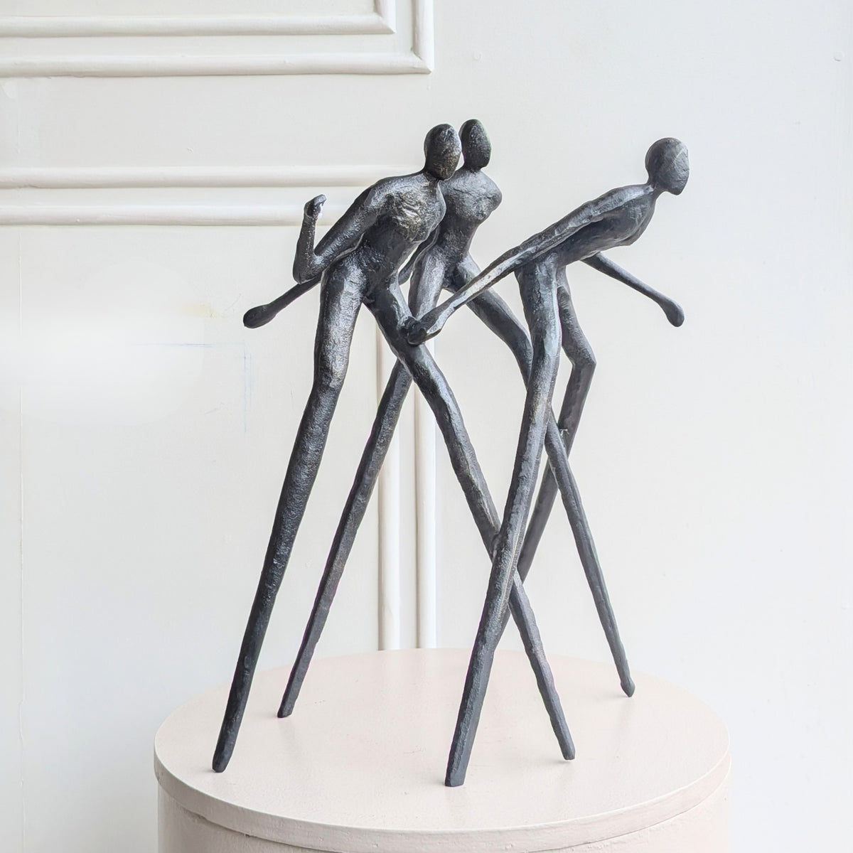 Synergy black metal human figurine sculpture for modern luxury interiors