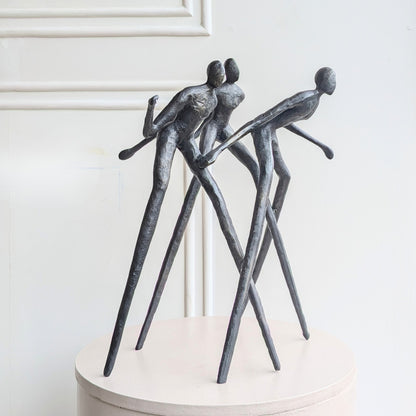 Synergy black metal human figurine sculpture for modern luxury interiors