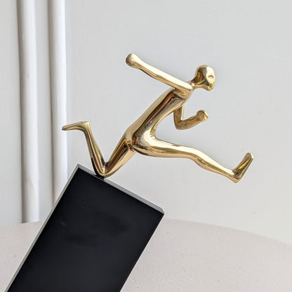Velocity Running polished metal figurine close-up