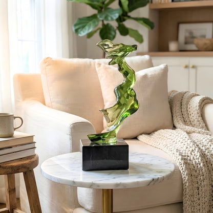 Marea resin and marble showpiece styled on a coffee table