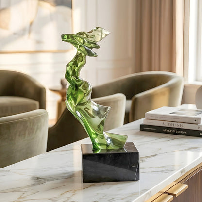 Marea green abstract showpiece styled on a console table
