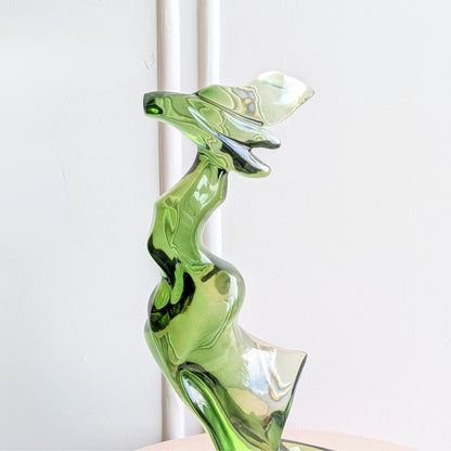 Marea translucent green resin abstract showpiece detail