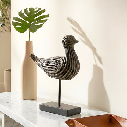 Black and bronze bird figurine for console table and entryway styling