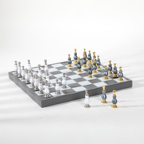 Showpiece The Game of Life - Leather Chess Board & Table Showpiece - Style 2