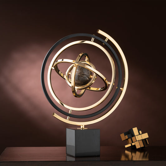 Showpiece Columbus’ Compass - Metal & Marble Table Showpiece