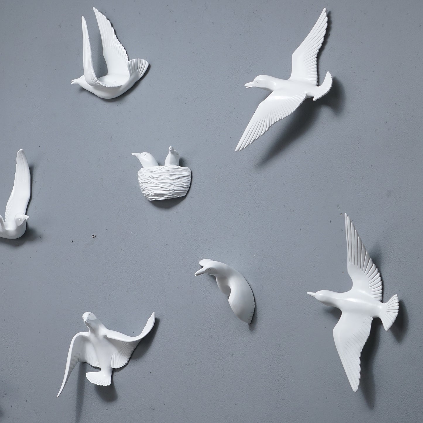 Wall Mounts & Accents Angel of Prosperity Birds Wall Mount Decor - White (Set of 10)