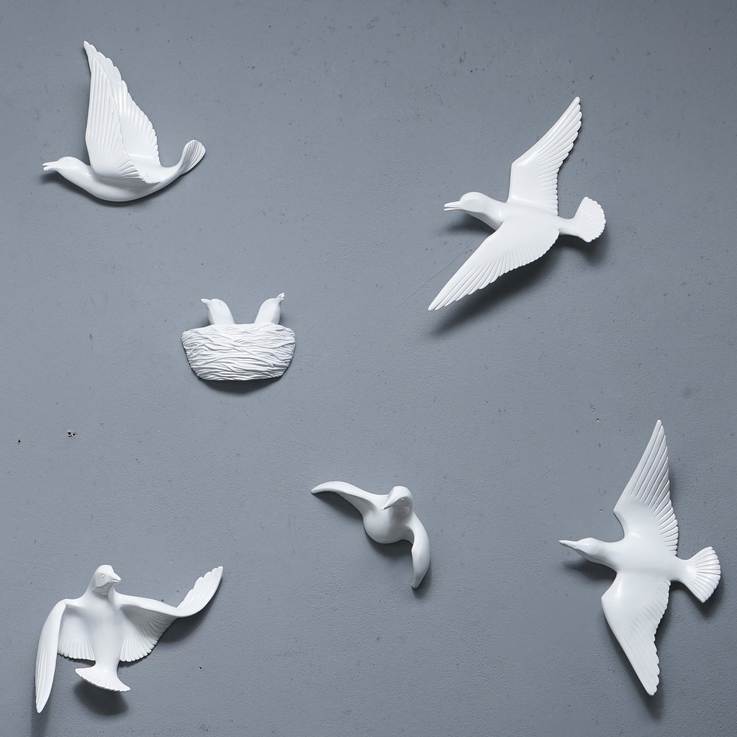 Wall Mounts & Accents Angel of Prosperity Birds Wall Mount Decor - White (Set of 10)