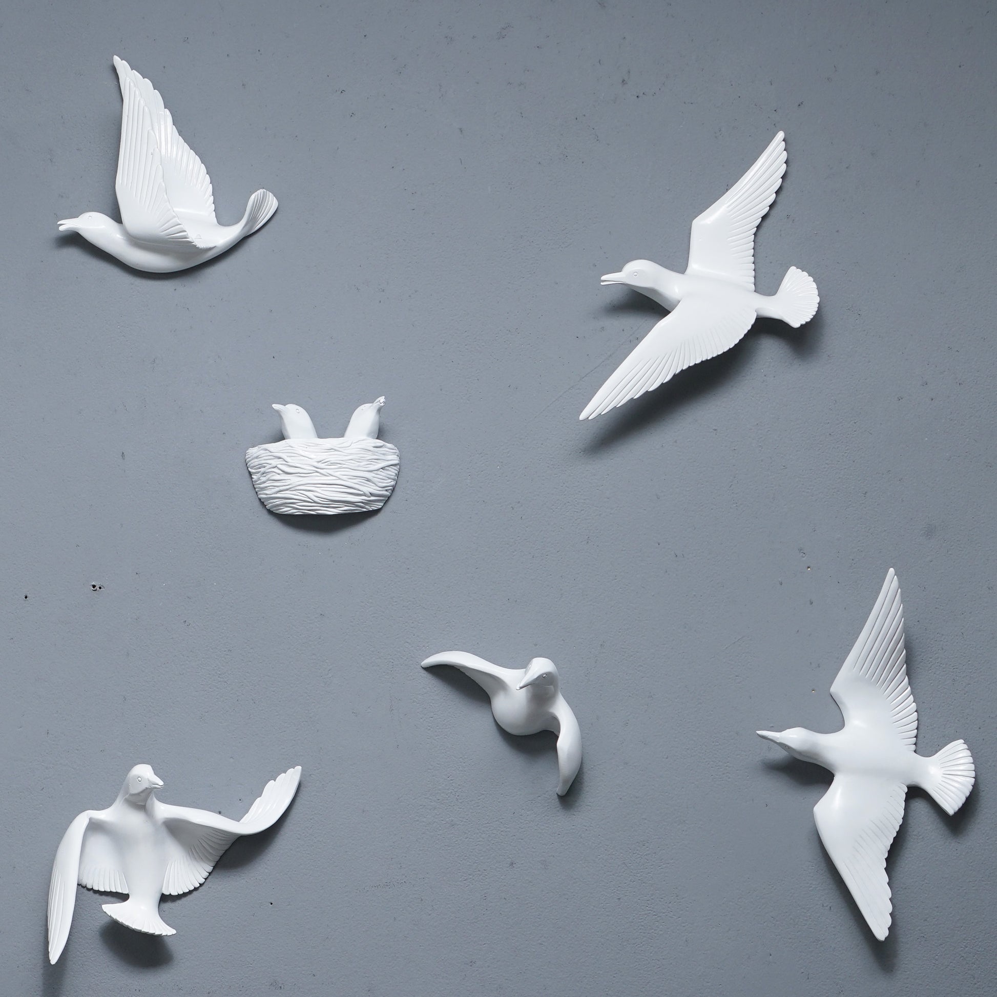 Wall Mounts & Accents Angel of Prosperity Birds Wall Mount Decor - White (Set of 10)