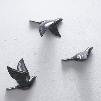 Wall Mounts & Accents The Soaring Soul - Birds Wall Mount Decor (Set of 5) - Black