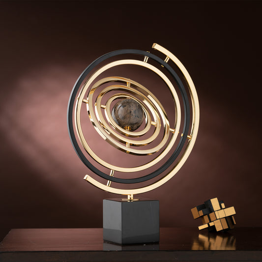 Showpiece Columbus’ Compass - Metal & Marble Table Showpiece