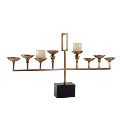 Candle Holder Life: A Rhythmic Curation - Marble & Metal Candle Holder