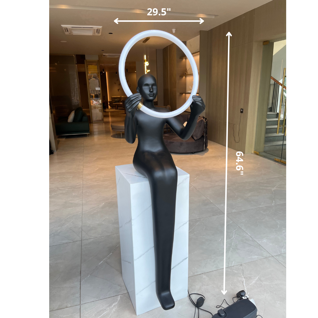 Floor Lamp The Beauty of Inner Glow - Tall Human Sculpture and Floor Lamp - 5.4 Feet Tall