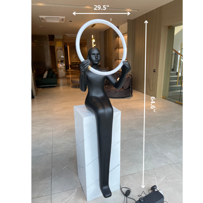 Floor Lamp The Beauty of Inner Glow - Tall Human Sculpture and Floor Lamp - 5.4 Feet Tall