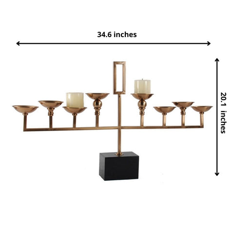 Candle Holder Life: A Rhythmic Curation - Marble & Metal Candle Holder