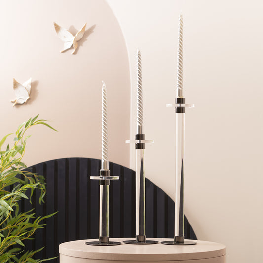 Candle Holder The Touch of Suave - Acrylic Candle Holders (Set of 3)