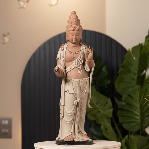 The Benevolence Buddha of Extraordinaire - Porcelain Standing Buddha Statue (~ 2 feet)