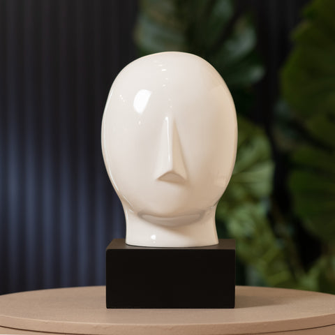 Enigma of Truth Abstract Human Face Table Showpiece - White