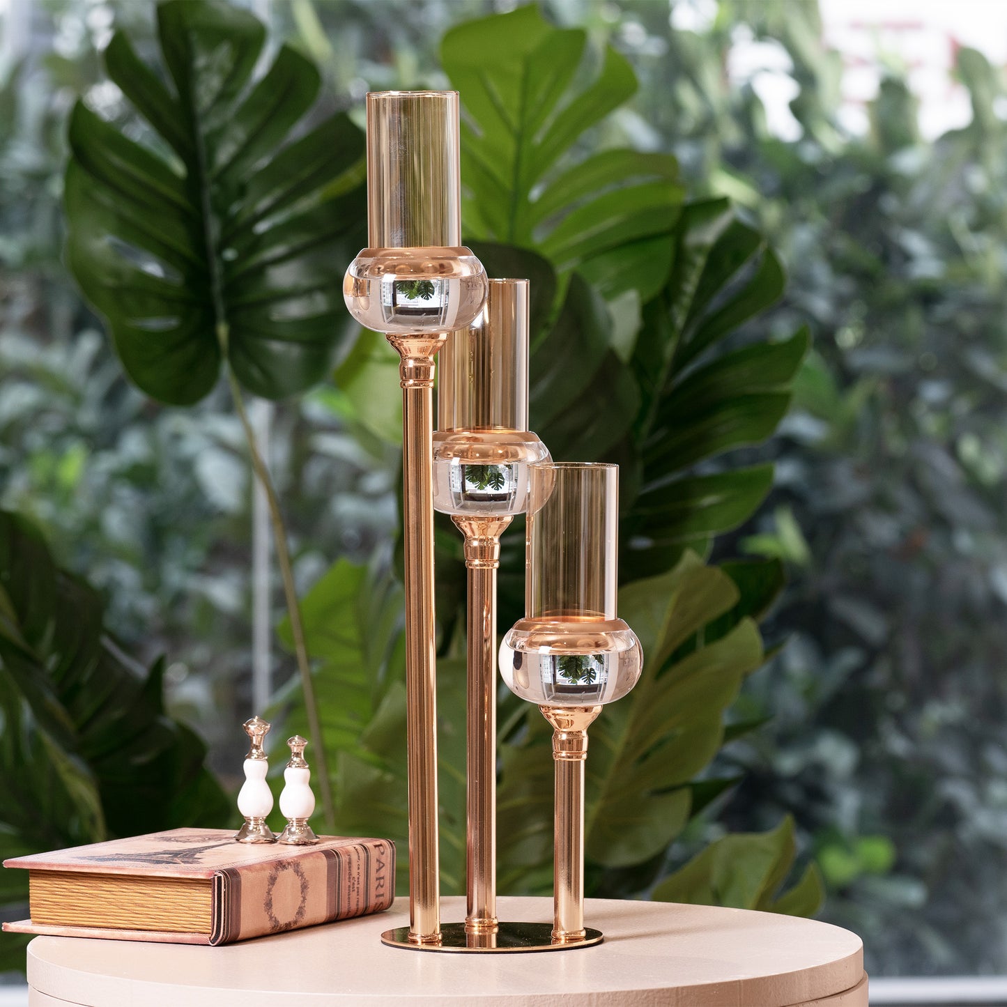 The Gracious Illuminator - Metal & Glass Candle Holder