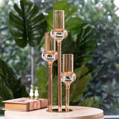The Gracious Illuminator - Metal & Glass Candle Holder