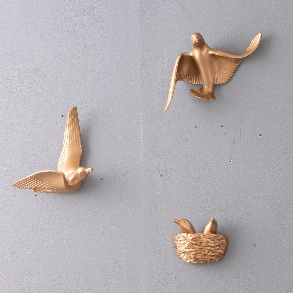 Wall Mounts & Accents Angel of Prosperity Birds Wall Decor (Set of 6) - Gold