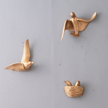Wall Mounts & Accents Angel of Prosperity Birds Wall Decor (Set of 6) - Gold