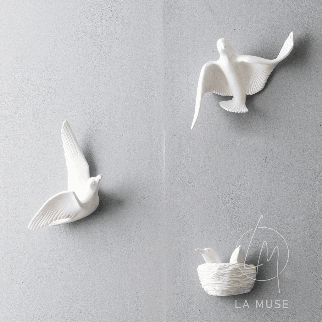 Wall Mounts & Accents Angel of Prosperity Birds Wall Decor (Set of 6) - White