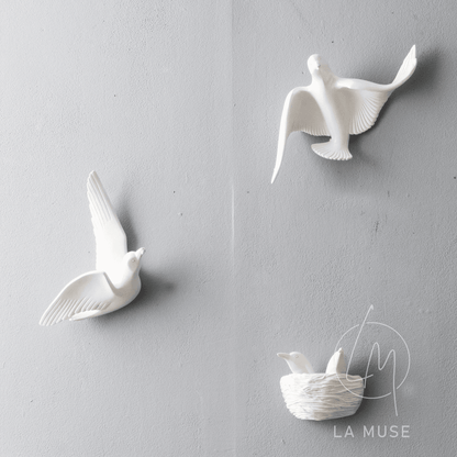 Wall Mounts & Accents Angel of Prosperity Birds Wall Decor (Set of 6) - White