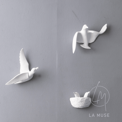 Wall Mounts & Accents Angel of Prosperity Birds Wall Decor (Set of 6) - White