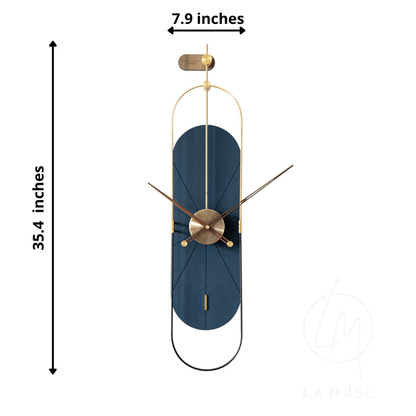 Wall Clocks Bel Esprit - Designer Vertical Wall Clock - Blue ~ 3 ft