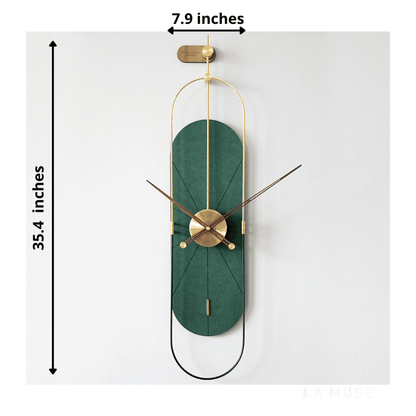 Wall Clocks Bel Esprit - Designer Vertical Wall Clock - Green ~ 3 ft