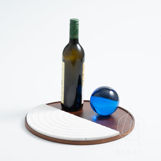 Decorative Tray Eternal Duo - Decorative Serving Tray - Marble & Wood