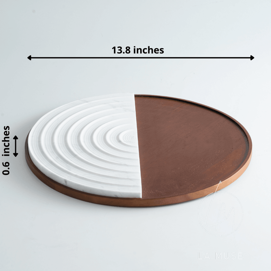 Decorative Tray Eternal Duo - Decorative Serving Tray - Marble & Wood
