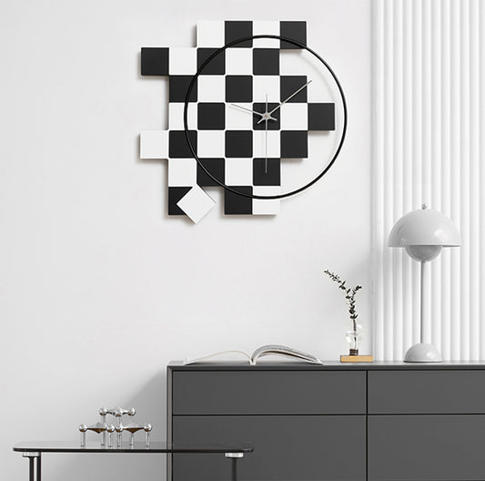Wall Clocks Checkmate! The Game of Time - Luxe Wall Clock - Black & White