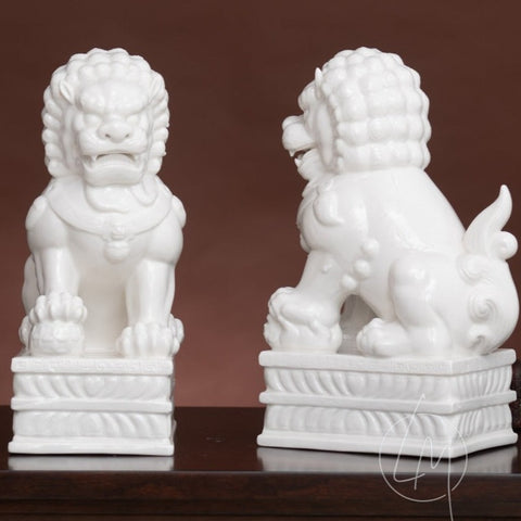 Showpiece The Imperial Guardian Lions - Feng Shui Porcelain Showpieces (Set of 2)