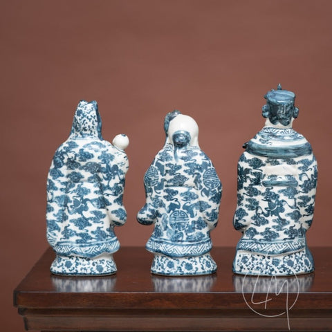 Showpiece The Stellar Sanxing Statues of Good Luck Porcelain Table Showpieces (Set of 3)