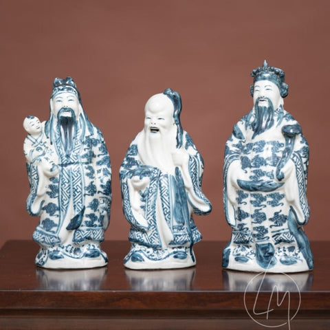 Showpiece The Stellar Sanxing Statues of Good Luck Porcelain Table Showpieces (Set of 3)